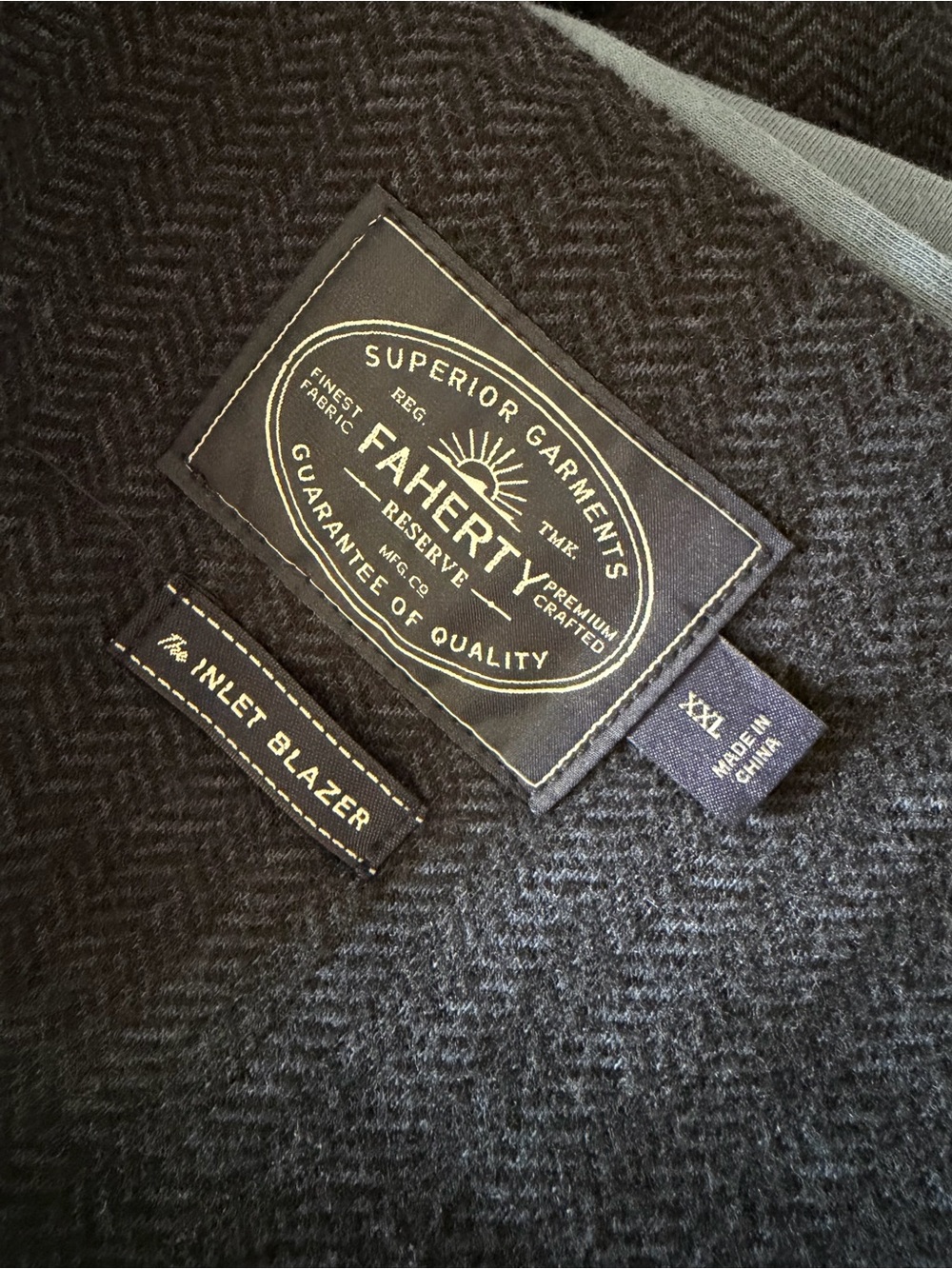 Faherty Reverse Inlet Navy Men's Blazer Jacket - Picture 5 of 5